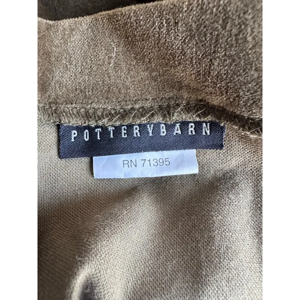 Pottery Barn Velvet Dining Chair Slipcovers Set of 4 green olive cotton covers